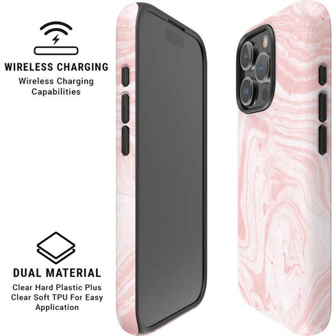 Pink Marbling iPhone 16 Pro Magsafe Impact Case